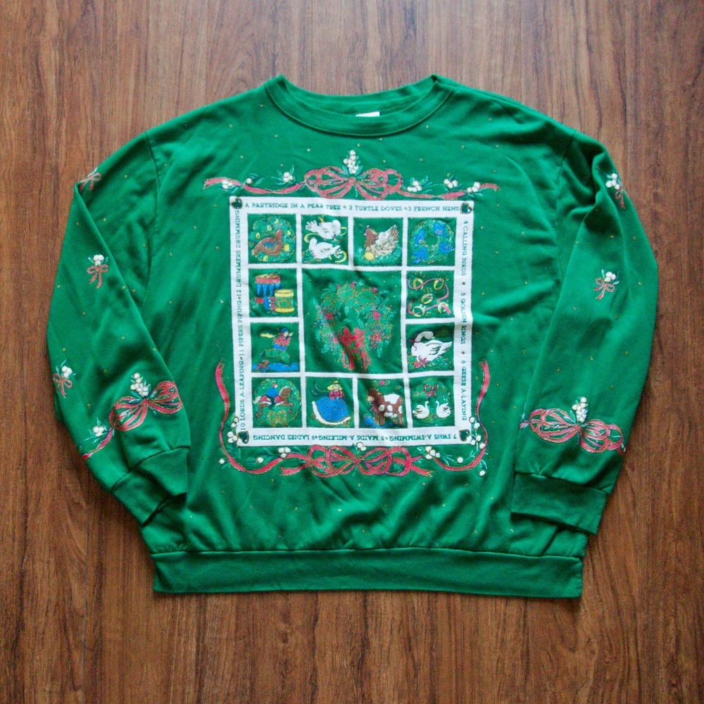 Vintage 12 Days of Christmas Holiday Sweatshirt